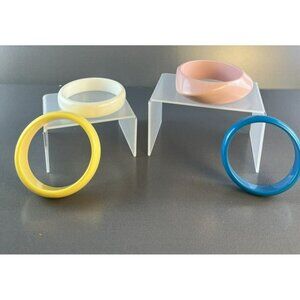 Vintage Plastic Bangle Bracelets Melamine?/Bakelite?/Lucite? Retro - 4 In All